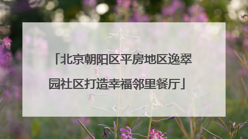 北京朝阳区平房地区逸翠园社区打造幸福邻里餐厅