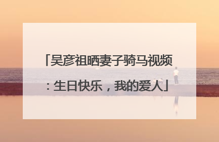 吴彦祖晒妻子骑马视频：生日快乐，我的爱人