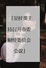 吴桂英主持召开市委财经委员会会议