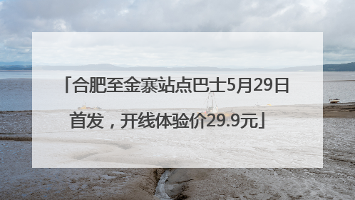 合肥至金寨站点巴士5月29日首发，开线体验价29.9元
