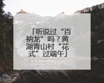 听说过“百衲龙”吗？黄湖青山村“花式”过端午