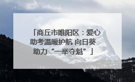 商丘市睢阳区：爱心助考温暖护航 向日葵助力“一举夺魁”