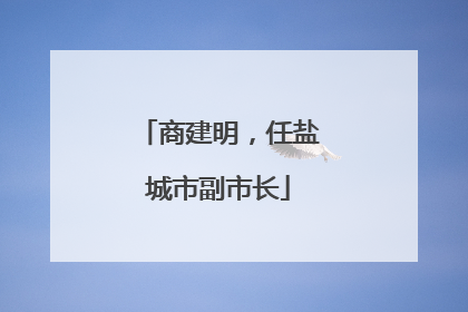 商建明，任盐城市副市长