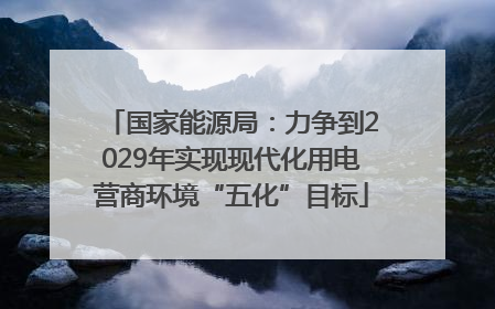 国家能源局：力争到2029年实现现代化用电营商环境“五化”目标