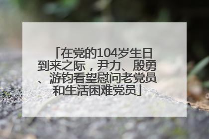 在党的104岁生日到来之际，尹力、殷勇、游钧看望慰问老党员和生活困难党员