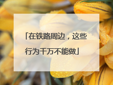 在铁路周边，这些行为千万不能做