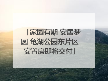 家园有期 安居梦圆 龟湖公园东片区安置房即将交付