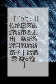 宜宾：非传统景区旅游城市要走出一条新旅游目的地新路子｜话锦绣·说安逸