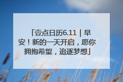 壹点日历6.11｜早安！新的一天开启，愿你拥抱希望，追逐梦想
