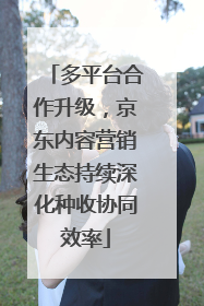 多平台合作升级，京东内容营销生态持续深化种收协同效率
