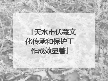 天水市伏羲文化传承和保护工作成效显著