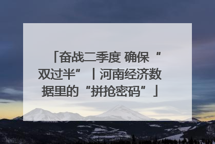 奋战二季度 确保“双过半”丨河南经济数据里的“拼抢密码”