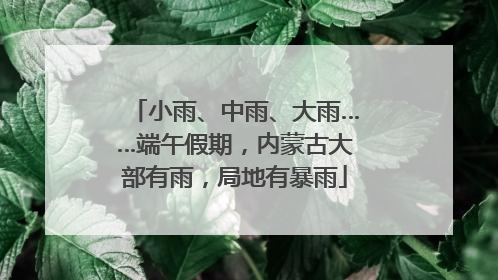 小雨、中雨、大雨……端午假期，内蒙古大部有雨，局地有暴雨