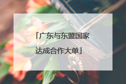 广东与东盟国家达成合作大单