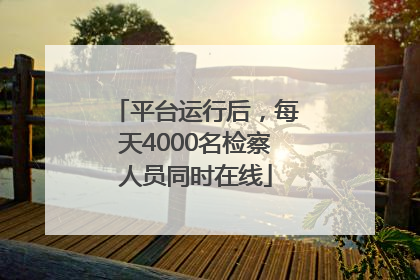 平台运行后，每天4000名检察人员同时在线