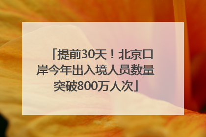 提前30天！北京口岸今年出入境人员数量突破800万人次