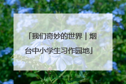 我们奇妙的世界｜烟台中小学生习作园地