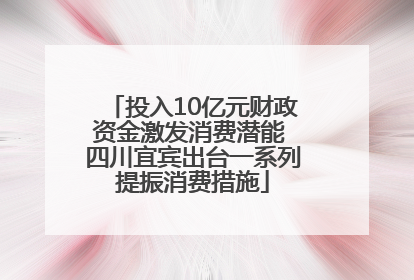 投入10亿元财政资金激发消费潜能 四川宜宾出台一系列提振消费措施