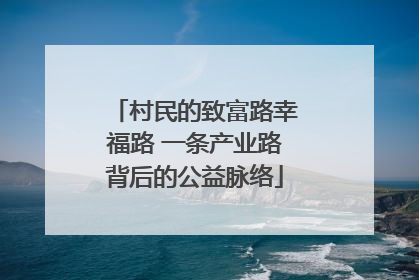 村民的致富路幸福路 一条产业路背后的公益脉络