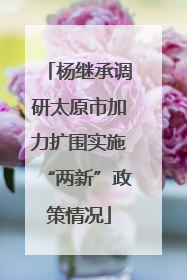杨继承调研太原市加力扩围实施“两新”政策情况
