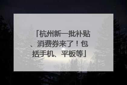 杭州新一批补贴、消费券来了！包括手机、平板等