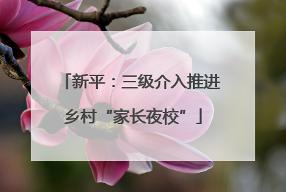 新平：三级介入推进乡村“家长夜校”