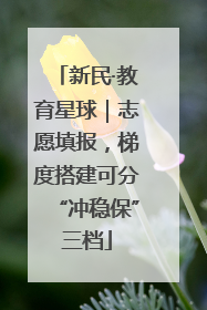 新民·教育星球｜志愿填报，梯度搭建可分“冲稳保”三档
