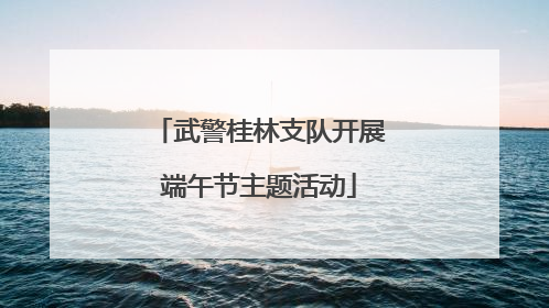 武警桂林支队开展端午节主题活动