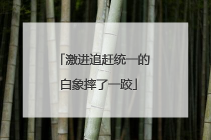 激进追赶统一的白象摔了一跤