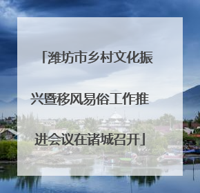 潍坊市乡村文化振兴暨移风易俗工作推进会议在诸城召开