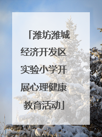 潍坊潍城经济开发区实验小学开展心理健康教育活动