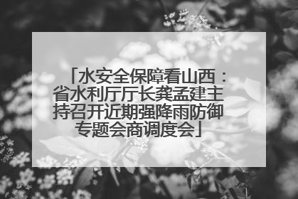 水安全保障看山西：省水利厅厅长龚孟建主持召开近期强降雨防御专题会商调度会