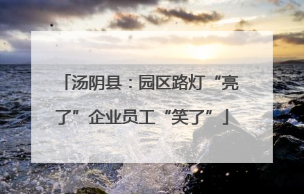 汤阴县：园区路灯“亮了”企业员工“笑了”