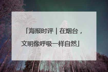 海报时评｜在烟台，文明像呼吸一样自然