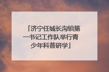 济宁任城长沟镇第一书记工作队举行青少年科普研学