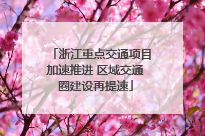 浙江重点交通项目加速推进 区域交通圈建设再提速