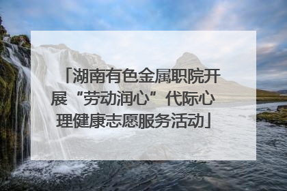 湖南有色金属职院开展“劳动润心”代际心理健康志愿服务活动