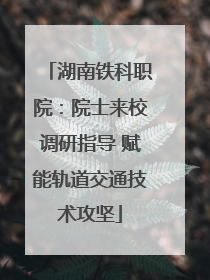 湖南铁科职院：院士来校调研指导 赋能轨道交通技术攻坚