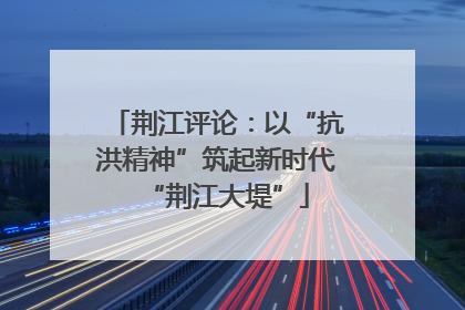 荆江评论：以“抗洪精神”筑起新时代“荆江大堤”
