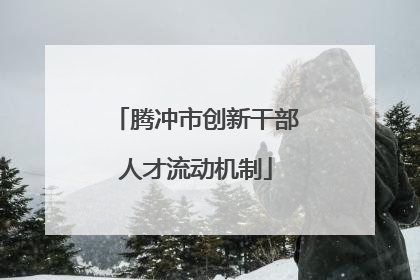 腾冲市创新干部人才流动机制