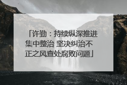 许勤：持续纵深推进集中整治 坚决纠治不正之风查处腐败问题