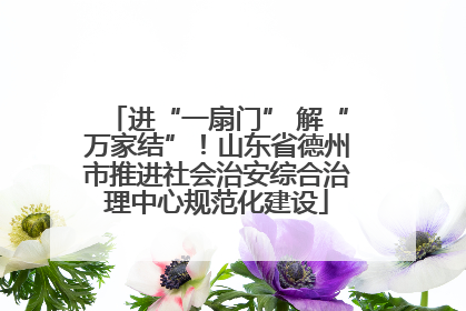进“一扇门” 解“万家结”！山东省德州市推进社会治安综合治理中心规范化建设