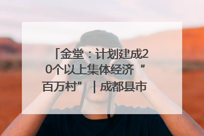 金堂：计划建成20个以上集体经济“百万村”｜成都县市新城高质量发展