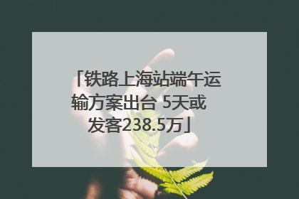 铁路上海站端午运输方案出台 5天或发客238.5万