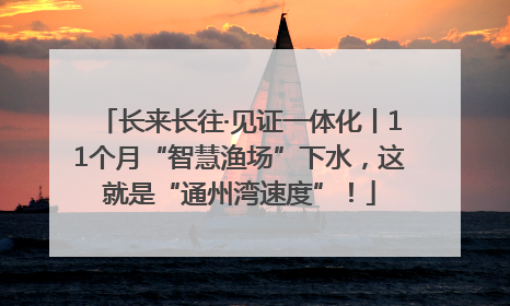 长来长往·见证一体化丨11个月“智慧渔场”下水，这就是“通州湾速度”！