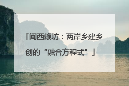 闽西赖坊：两岸乡建乡创的“融合方程式”