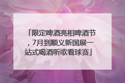 限定啤酒亮相啤酒节，7月到顺义新国展一站式喝酒听歌看球赛