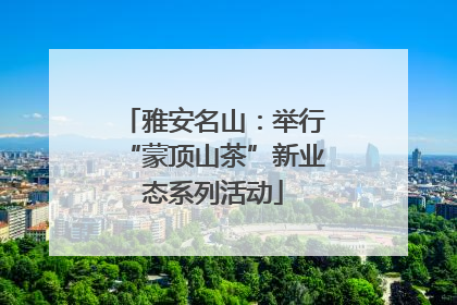 雅安名山：举行“蒙顶山茶”新业态系列活动