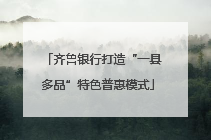 齐鲁银行打造“一县多品”特色普惠模式