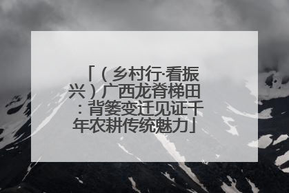 （乡村行·看振兴）广西龙脊梯田：背篓变迁见证千年农耕传统魅力